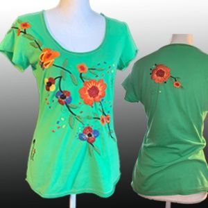Fiesta Embroidered Cotton Tee – M - SALE!!!!